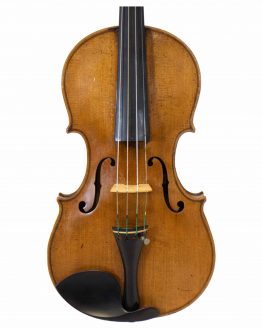 1919 Violin labelled Ansaldo Poggi by G. Cunault front body